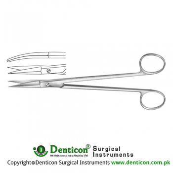 McIndoe Cartilage Scissor Curved - Toothed Stainless Steel, 18.5 cm - 7 1/4"
